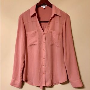 Dusty rose women’s button down blouse